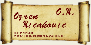 Ozren Micaković vizit kartica